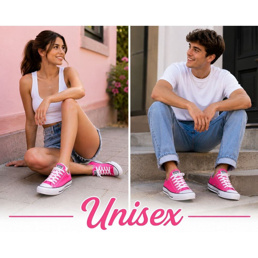 Converse "Chuck Taylor" All Star Pink Low Top Sneakers Women's 9 Men's 7 Unisex